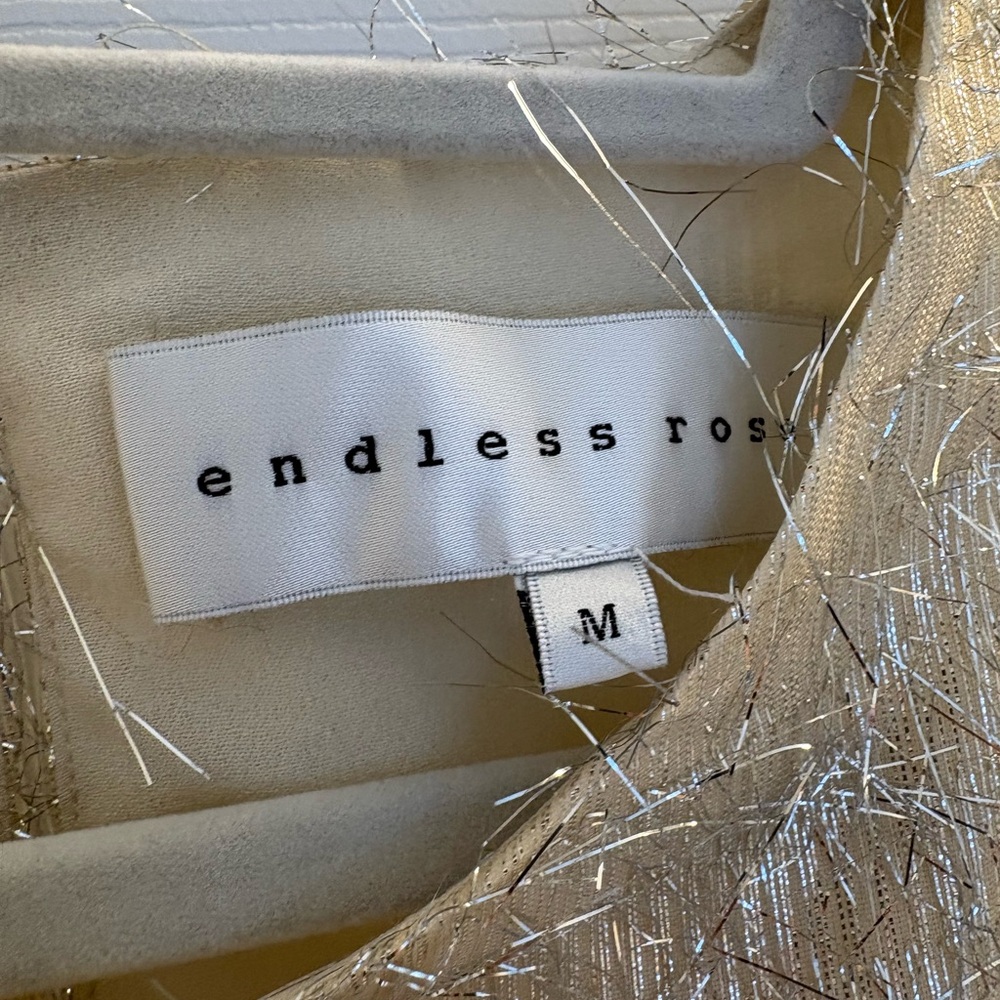 Endless Rose champagne tinsel fringe top - Picture 7 of 7